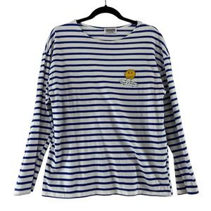 Graver of Anaheim‎ Blue Stripe Long Sleeve Tee Top Size Medium